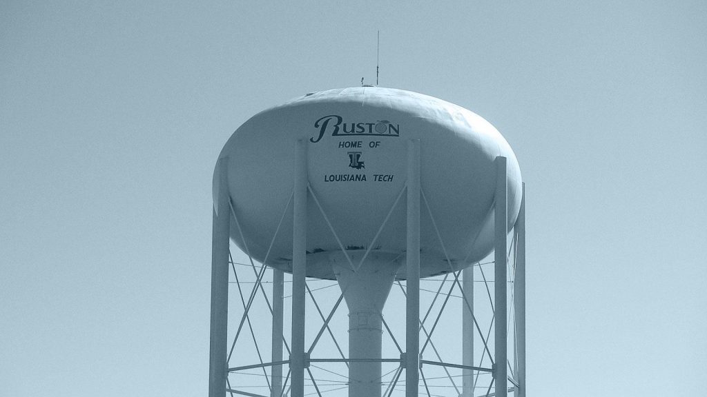 Photo of a water tower in Ruston, Louisiana